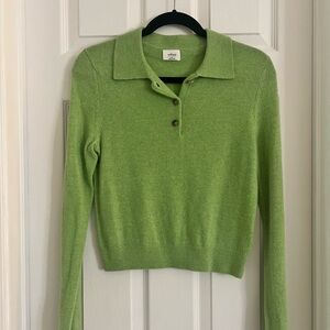 Green Button-Down Collar Cashmere Sweater Wilfred